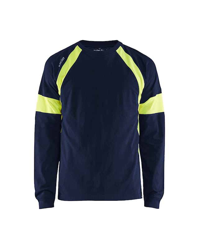 Langarm-Shirt Baumwolle mit HighVis-Elementen