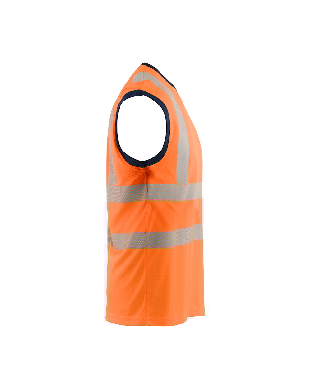 High Vis Tank Top von rechts in High Vis Orange / Marineblau
