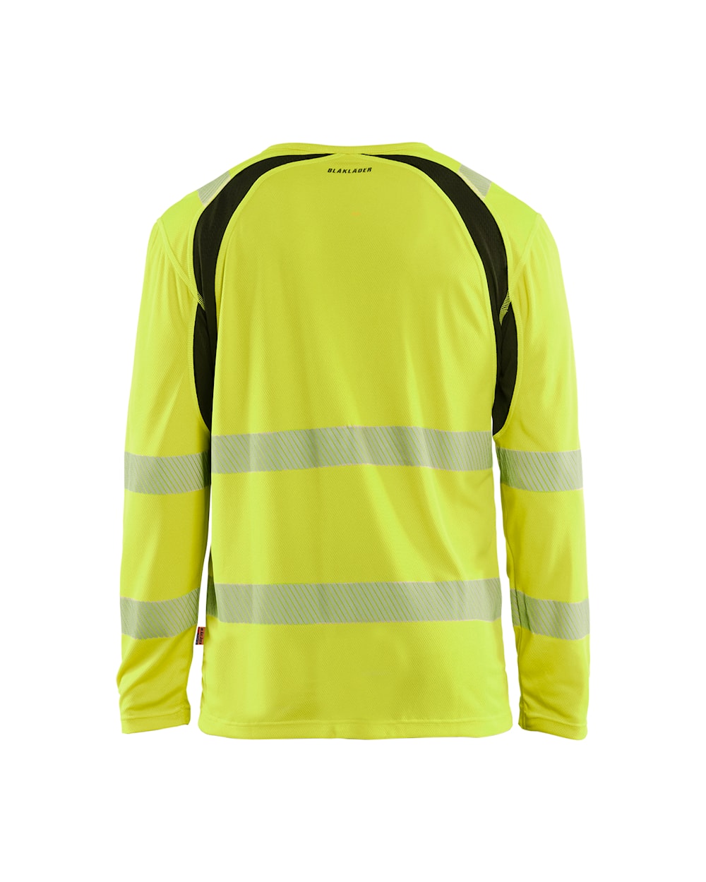 Langarm T-Shirt High Vis von hinten in High Vis Gelb / Schwarz