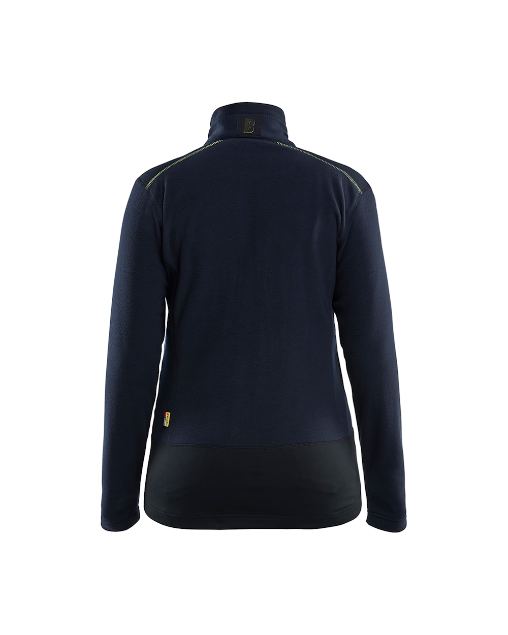 Damen Microfleece-Jacke hinten in dunkel Marineblau / High Vis Gelb