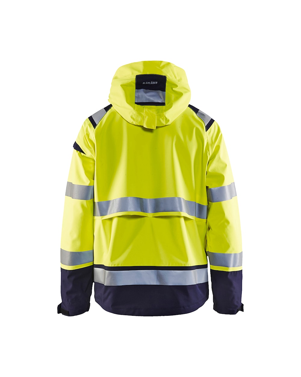 warnschutz winter softshelljacke high vis gelb/marineblau hinten