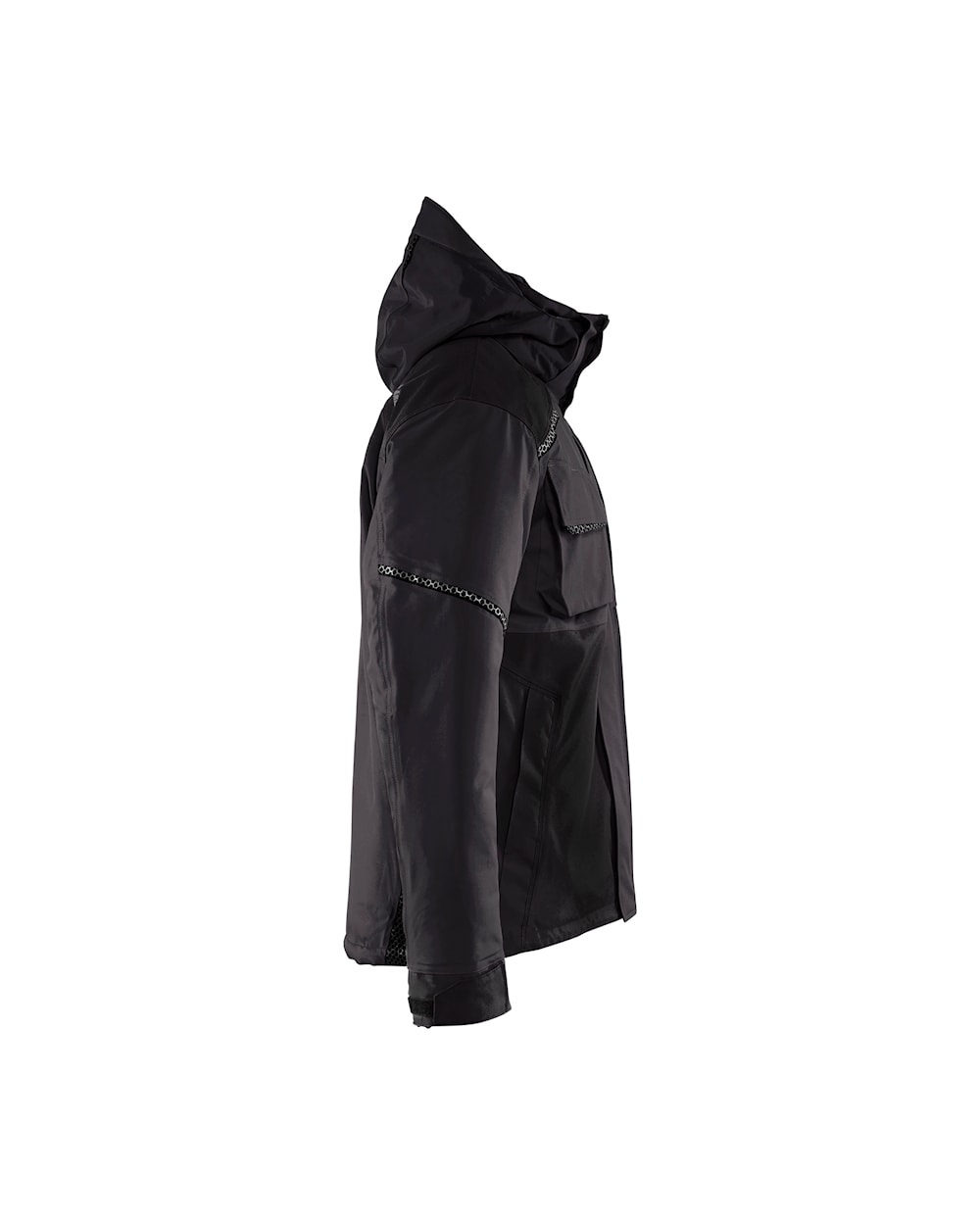 Arbeitsjacke Winter, Dunkelgrau-Schwarz, Ansicht von rechts