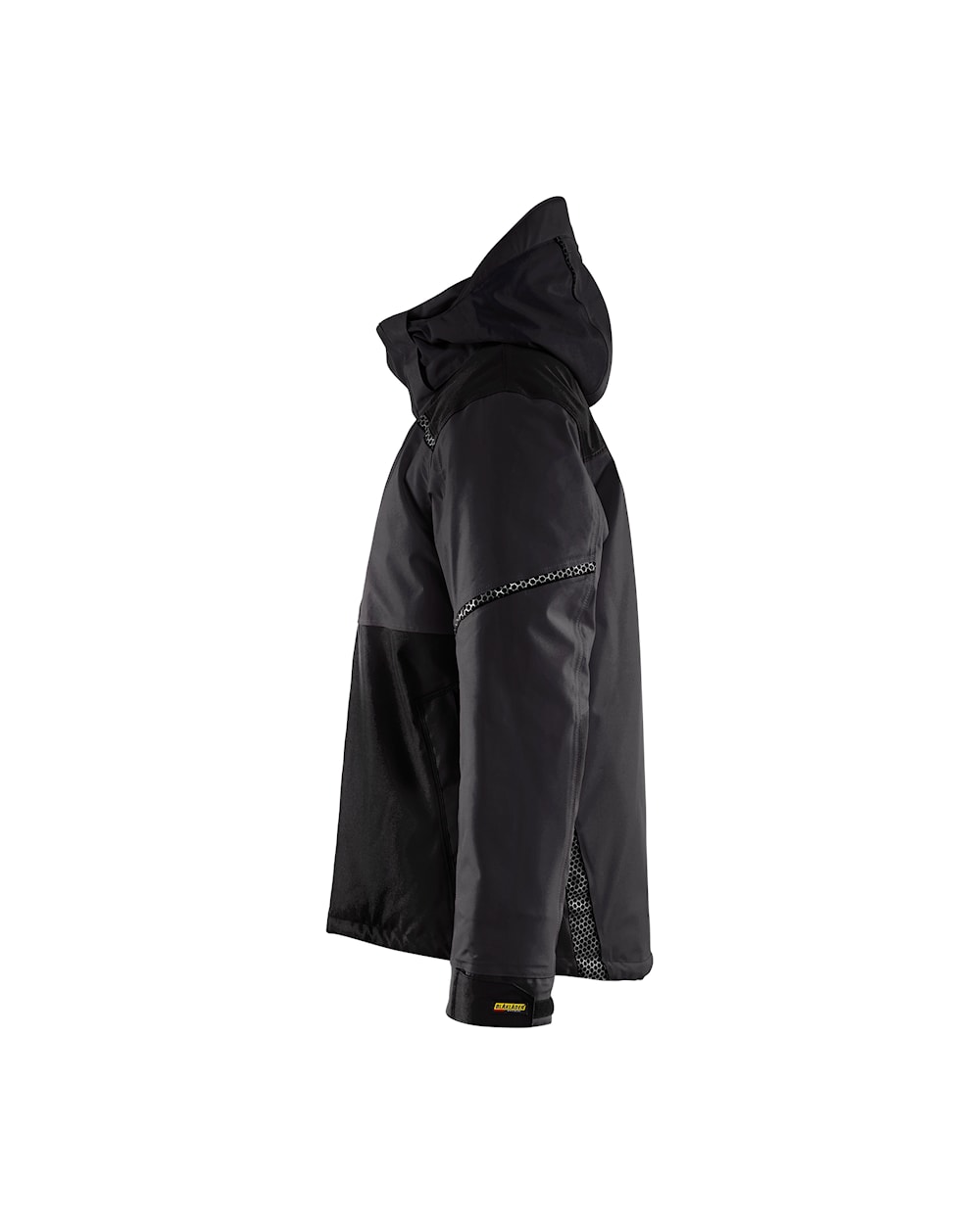Arbeitsjacke Winter, Dunkelgrau-Schwarz, Ansicht von links