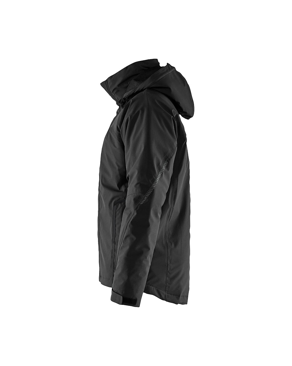 Arbeitsjacke Winter Herren, Softshell, Stretch, Schwarz, Seitenansicht links