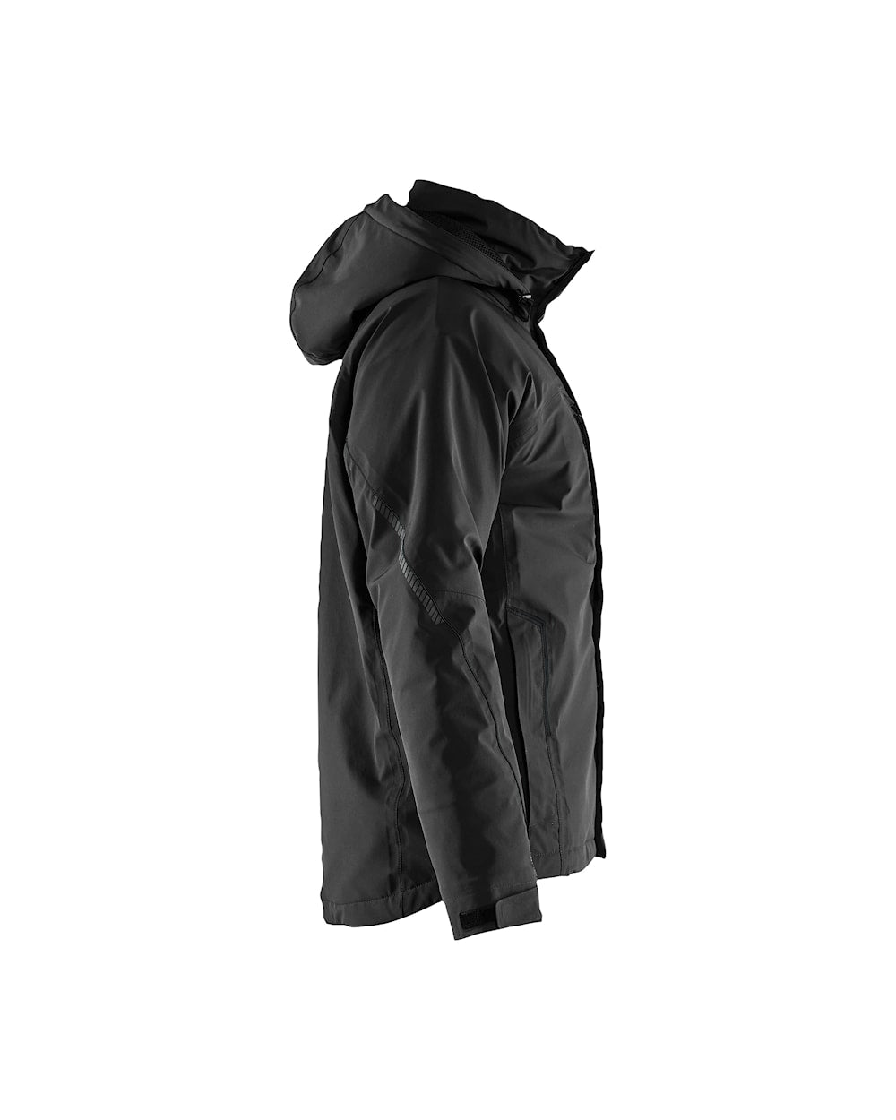 Arbeitsjacke Winter Herren, Softshell, Stretch, Schwarz, Seitenansicht rechts