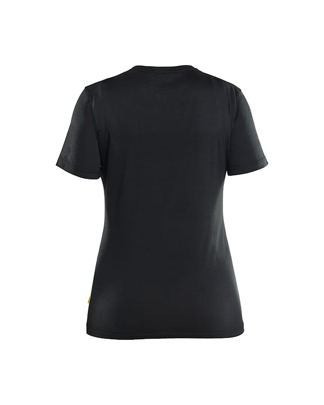 Blåkläder Damen Merino T-Shirt, Ansicht von hinten, Schwarz, Merinowolle
