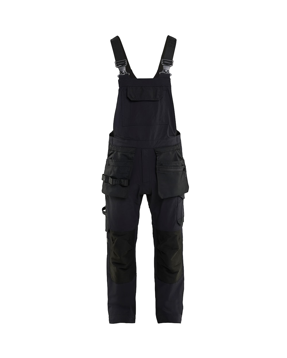 Latzhose 4-Wege-Stretch vorne in Schwarz