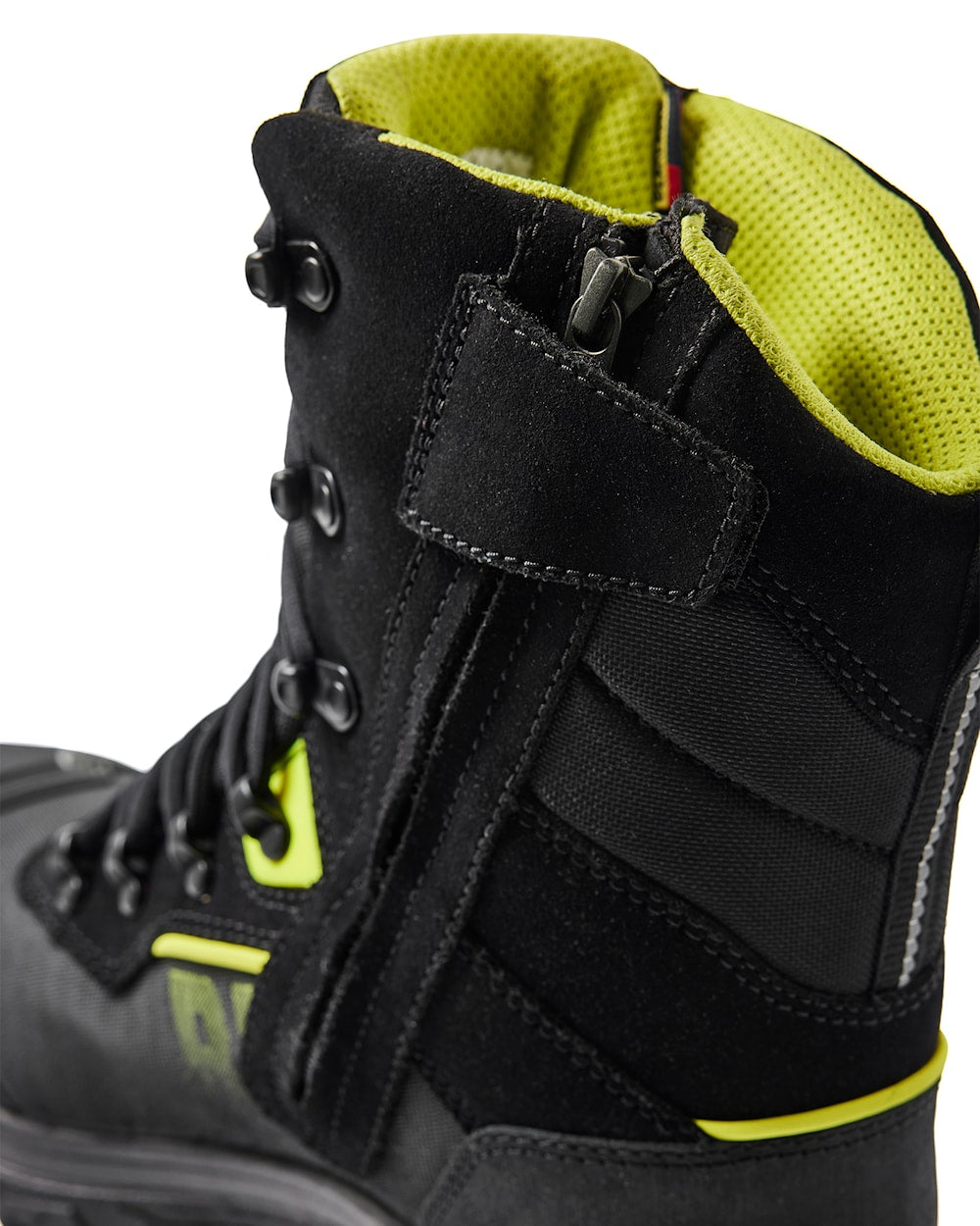 Winter Sicherheitsstiefel S3, Schwarz-Gelb, seitlicher Reißverschluss