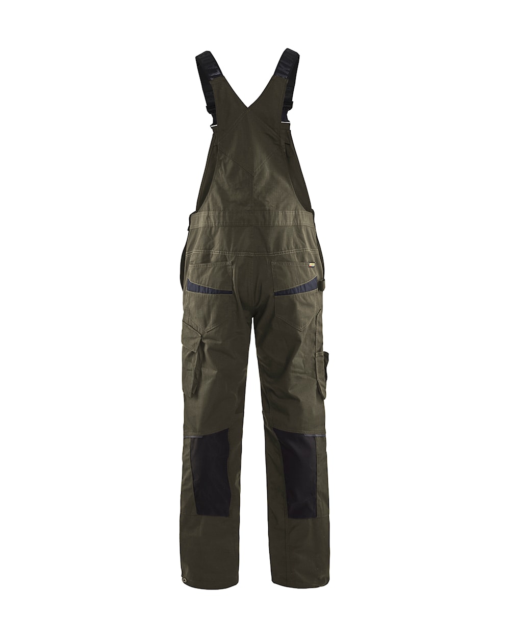 arbeitslatzhose dunkel olivgrün/schwarz hinten