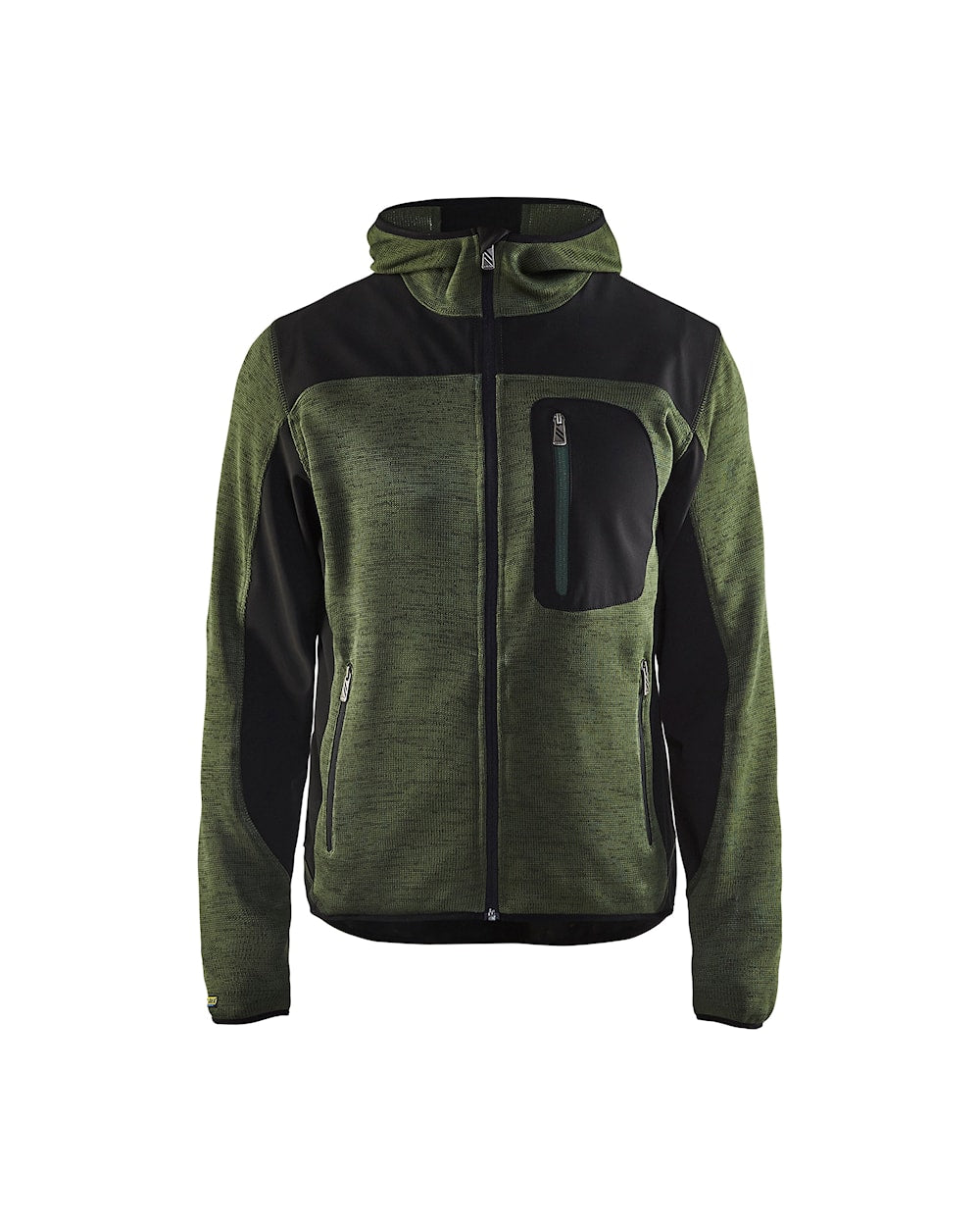 Blakläder Strickjacke von vorne in Armygrün / Schwarz