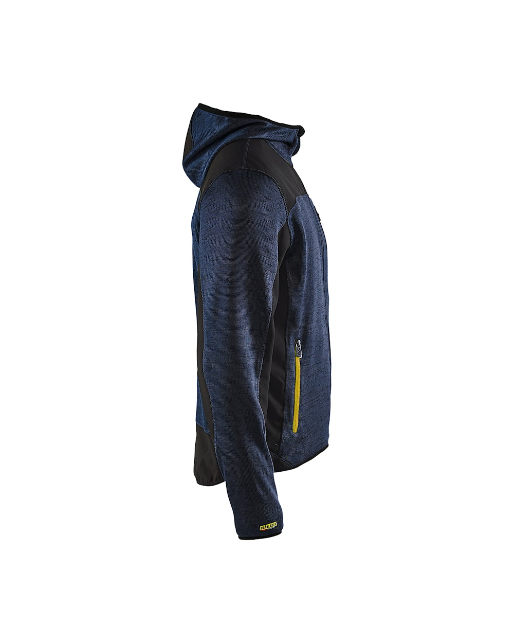 Blakläder Strickjacke von rechts in Dunkelblau / Gelb