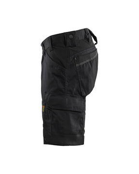 Handwerker Shorts mit Stretch links in Schwarz