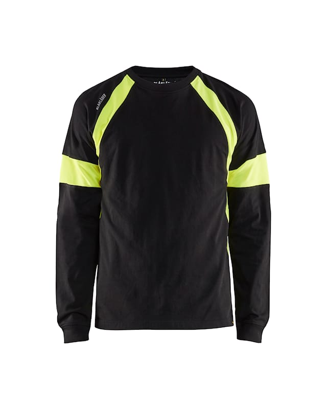 Langarm-Shirt Baumwolle mit HighVis-Elementen