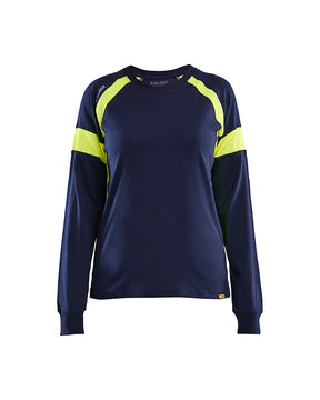Damen Baumwoll-Shirt mit HighVis-Elementen