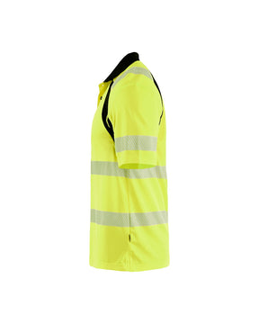UV-Schutz High Vis Poloshirt von links in High Vis Gelb / Schwarz