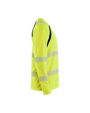 Langarm T-Shirt High Vis von rechts in High Vis Gelb / Schwarz
