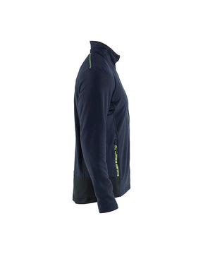 Mikrofleece-Jacke rechts in dunkel Marineblau / High Vis Gelb