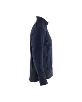 Mikrofleece-Jacke rechts in dunkel Marineblau / Schwarz