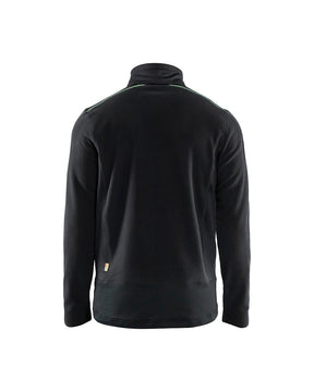 Mikrofleece-Jacke hinten in Schwarz / Gelb