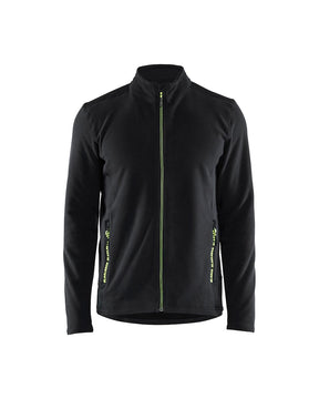 Mikrofleece-Jacke vorne in Schwarz / Gelb