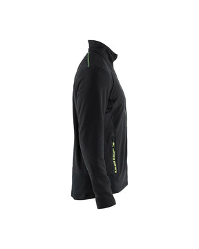 Mikrofleece-Jacke rechts in Schwarz / Gelb