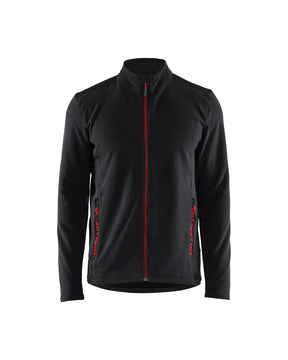 Mikrofleece-Jacke vorne in Schwarz / Rot