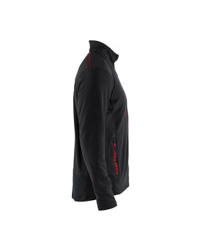 Mikrofleece-Jacke rechts in Schwarz / Rot