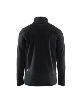 Mikrofleece-Jacke hinten in Schwarz / Mittelgaru