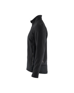 Mikrofleece-Jacke links in Schwarz / Mittelgaru