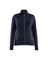 Damen Microfleece-Jacke vorne in dunkel Marineblau / High Vis Gelb