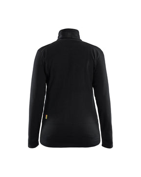 Damen Microfleece-Jacke hinten in Schwarz / Mittelgrau