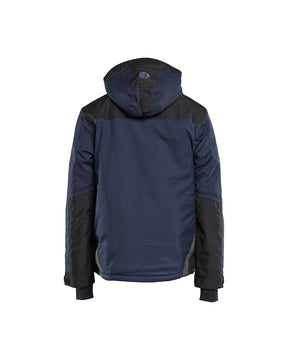 Arbeitsjacke Winter, Dunkel-Marineblau-Schwarz, Rückenansicht