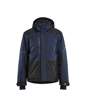 Arbeitsjacke Winter, Dunkel-Marineblau-Schwarz, Vorderansicht