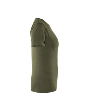 Blåkläder Damen Merino T-Shirt, Seitenansicht rechts, Textur des Merinostoffs ist erkennbar.