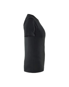 Blåkläder Damen Merino T-Shirt, Seitenansicht rechts, in Schwarz, Merinowolle, Slim-Fit