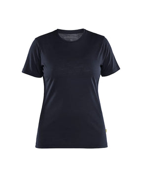 Blåkläder Damen Merino T-Shirt, Slim Fit, Ansicht von vorne, in der Farbe Dunkel-Marineblau