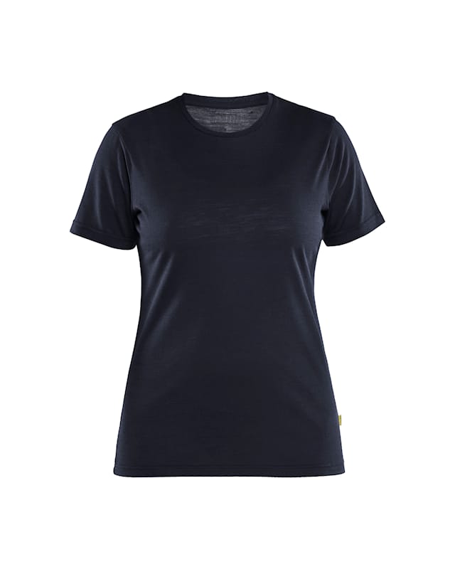Blåkläder Damen Merino T-Shirt, Slim Fit, Ansicht von vorne, in der Farbe Dunkel-Marineblau