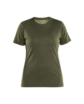 Blåkläder Damen Merino T-Shirt, Slim Fit, Ansicht von vorne, in der Farbe Waldgrün