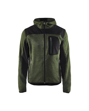 Blakläder Strickjacke von vorne in Armygrün / Schwarz