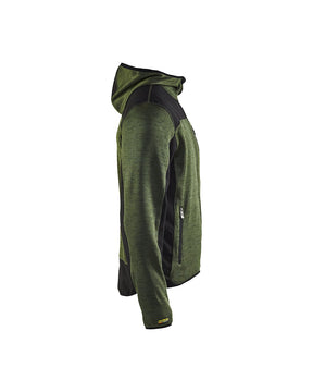 Blakläder Strickjacke von rechts in Armygrün / Schwarz