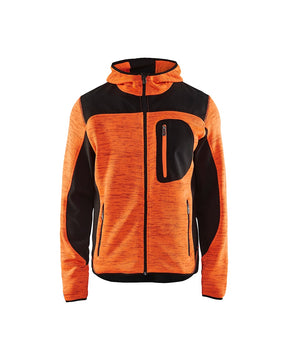 Blakläder Strickjacke von vorne in High Vis Orange / Schwarz