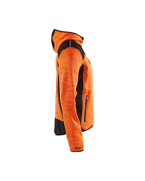 Blakläder Strickjacke von rechts in High Vis Orange / Schwarz