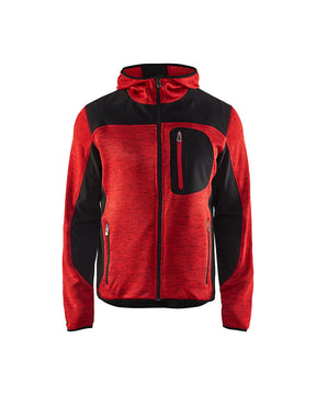 Blakläder Strickjacke von vorne in Rot / Schwarz
