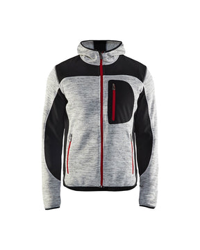 Blakläder Strickjacke von vorne in Grau Melange / Schwarz