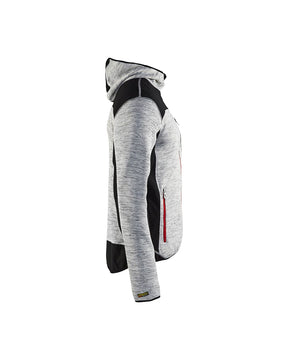 Blakläder Strickjacke von rechts in Grau Melange / Schwarz