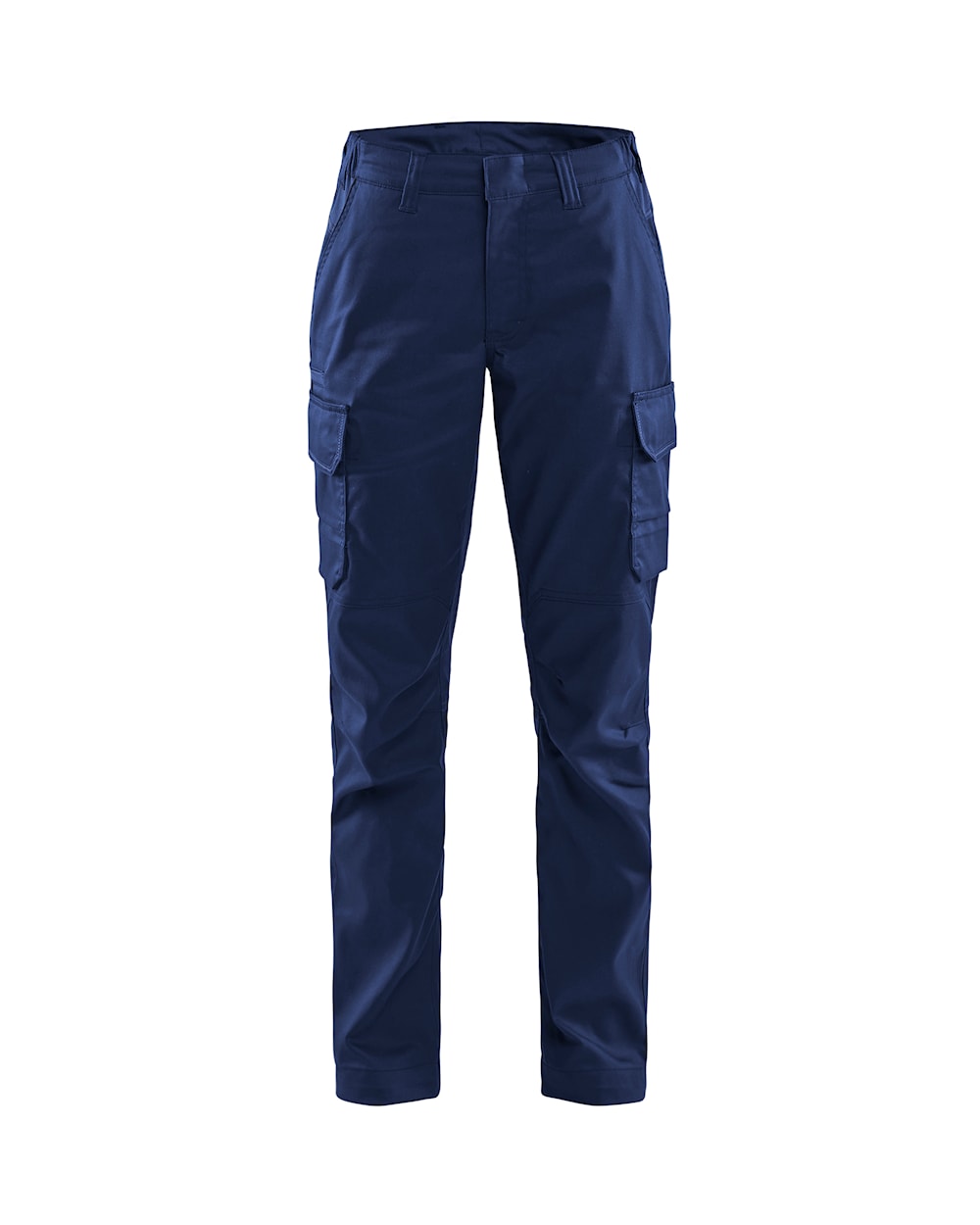 Arbeitshose Damen Stretch Industrie von vorne in Marineblau / Kornblau