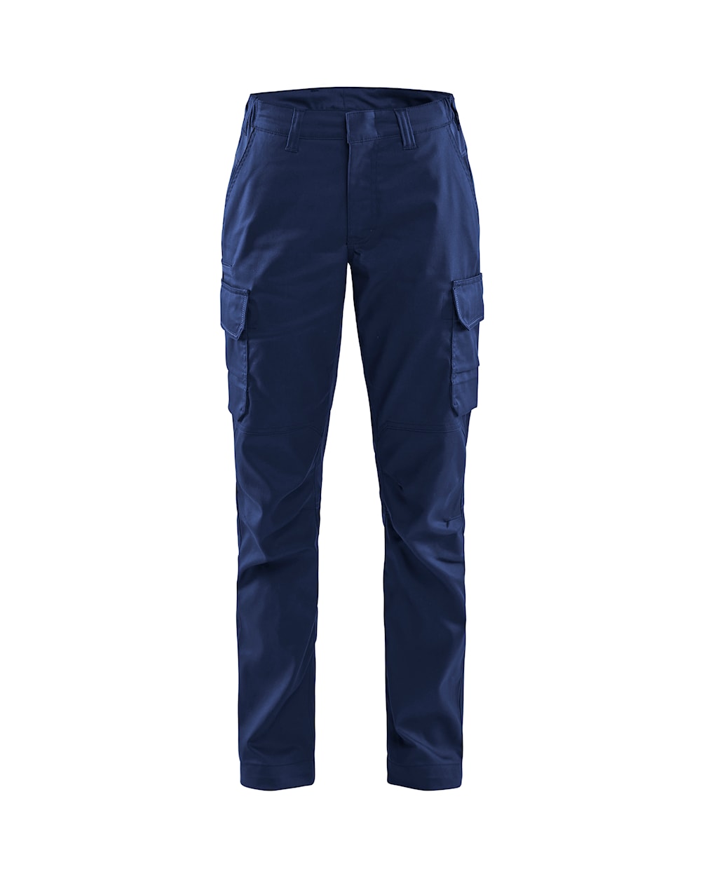 Arbeitshose Damen Stretch Industrie von vorne in Marineblau / Kornblau