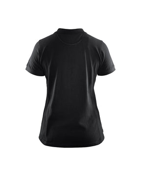 Damen Polo Shirt in Dunkelgrau-Schwarz von Hinten