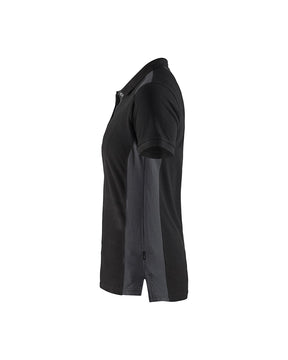 Damen Polo Shirt in Dunkelgrau-Schwarz von Links