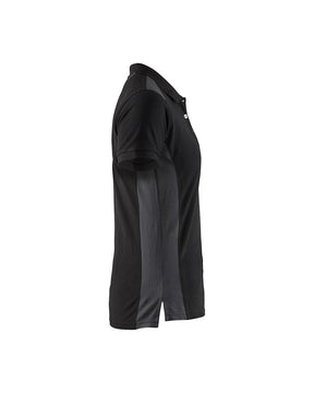Damen Polo Shirt in Dunkelgrau-Schwarz von Rechts